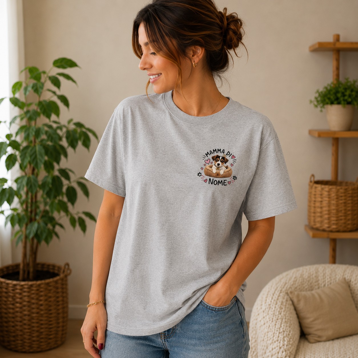 T-Shirt Personalizzata Mamma di Zampa in Cotone
